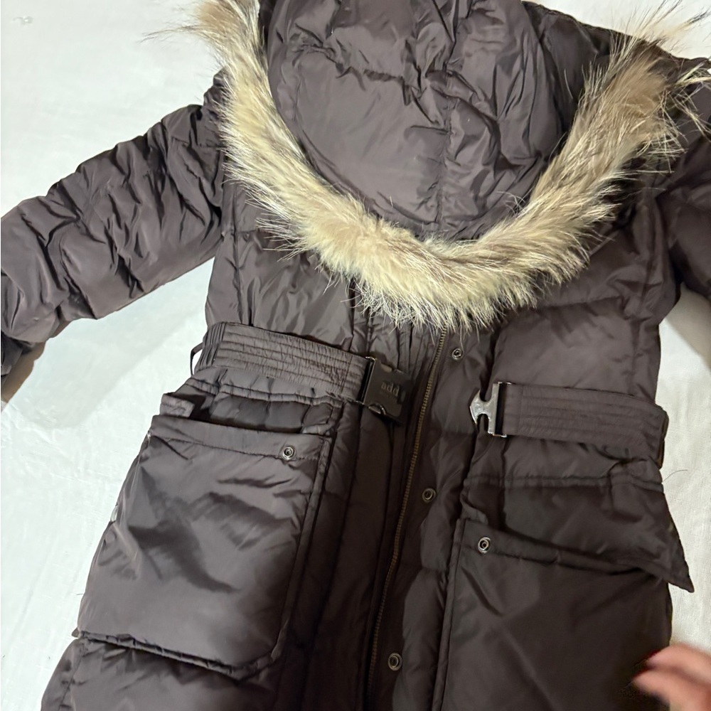 ADD belted down puffer with fur